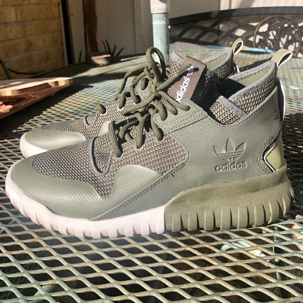 Adidas Tubular X Size 8.5 in Forest Green. Yezzy